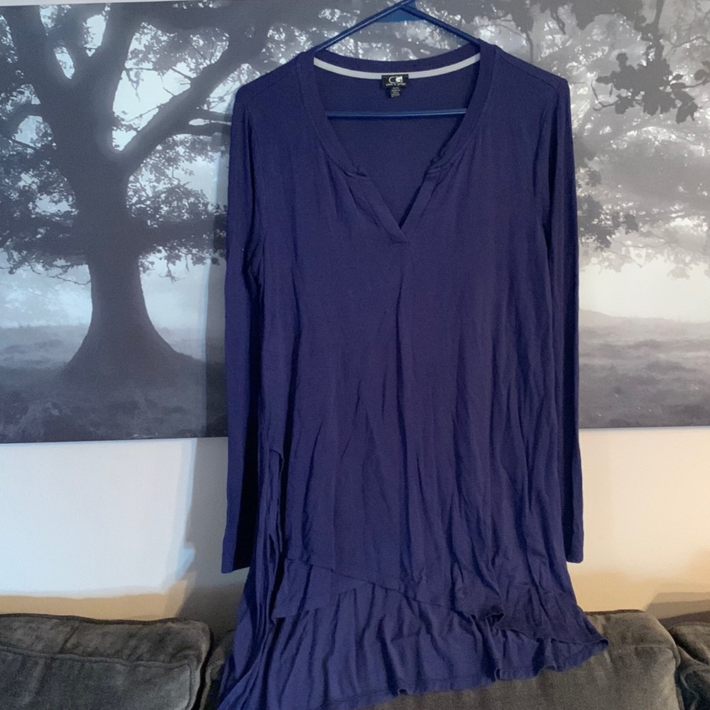 Cable and Gauge blue soft long sleeve top medium